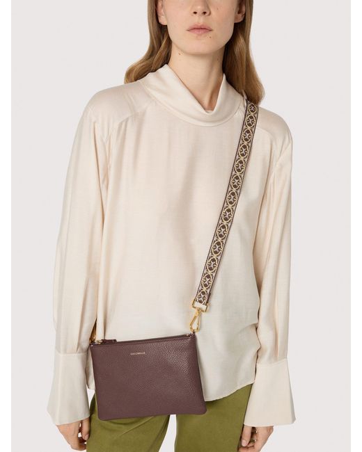 Coccinelle Brown Grained Leather Crossbody Bag Best Crossbody Mini