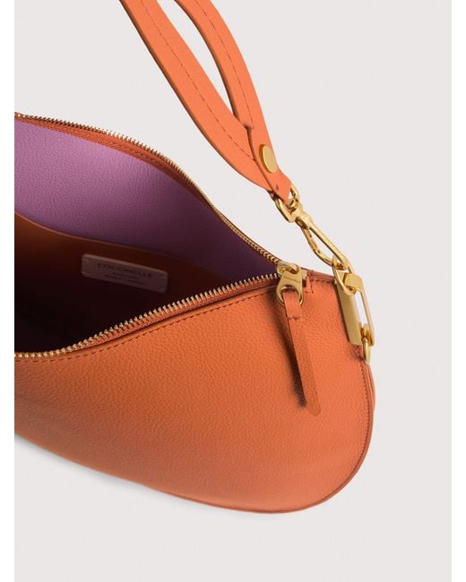 Coccinelle Orange Two-Sided Leather Shoulder Bag Sunup Large