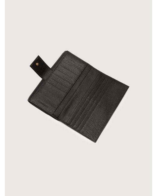 Coccinelle Black Large Grainy Leather Purse Metallic Soft