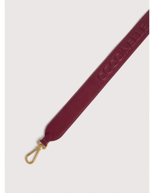 Coccinelle Pink Grained Leather Shoulder Strap Myrtha Maxi Logo