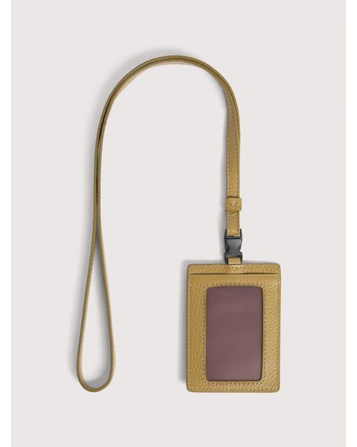 Coccinelle Natural Grained Leather Badge Holder Bui