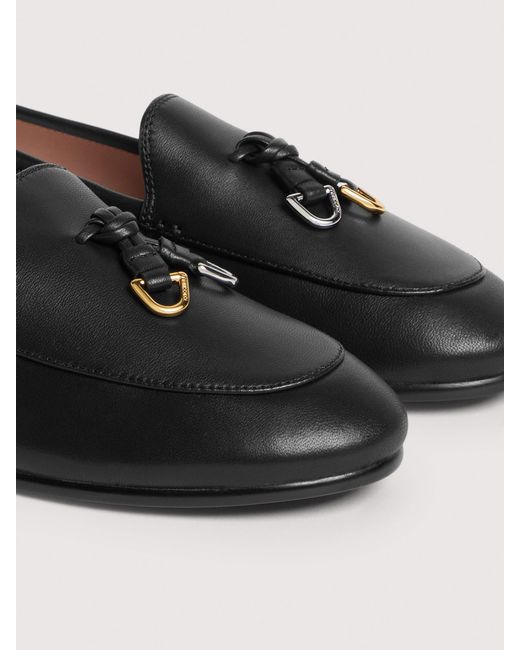 Coccinelle Black Smooth Leather Loafers Loop