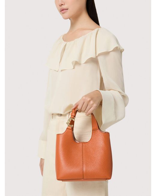 Coccinelle Blue Grained Leather Handbag C-Easy Small