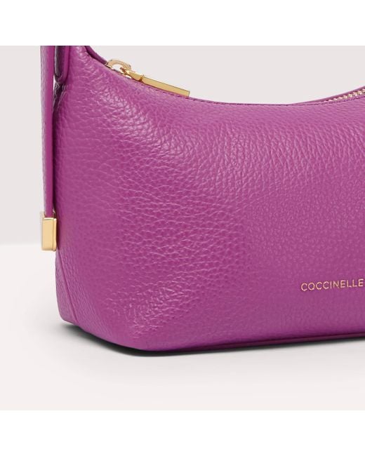 Coccinelle Purple Grained Leather Minibag Gleen Mini
