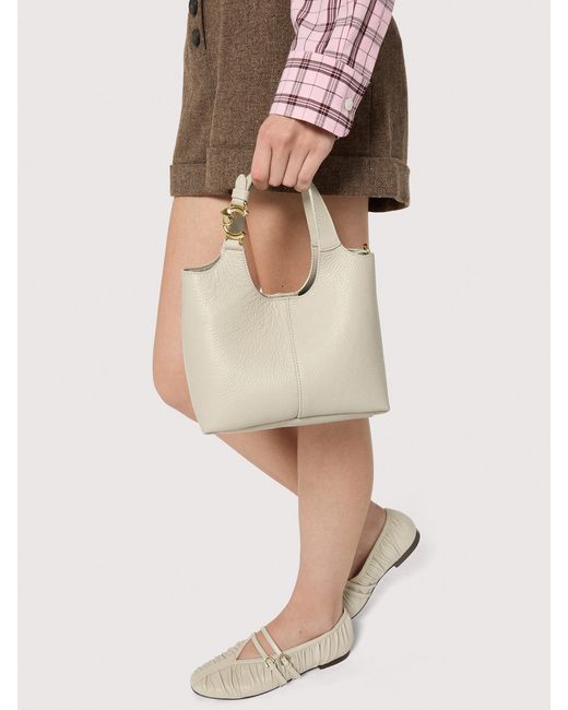 Coccinelle Natural Grained Leather Handbag C-Easy Small