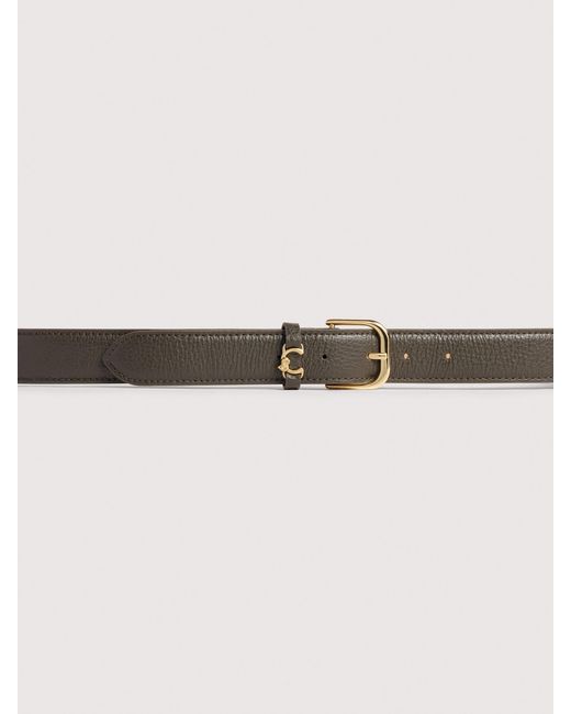 Coccinelle Multicolor Grained Leather Belt Metal Loop