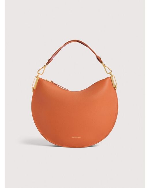 Coccinelle Orange Two-Sided Leather Shoulder Bag Sunup Medium