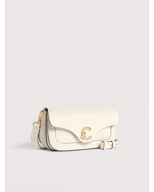 Coccinelle Natural Smooth Calf Leather Shoulder Bag C-Me Medium