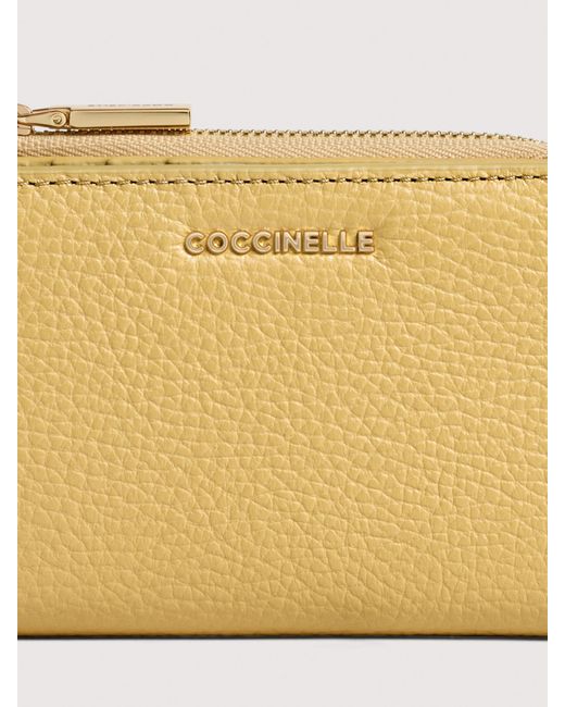 Coccinelle Natural Small Grained Leather Wallet Metallic Small