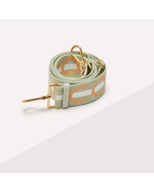 Coccinelle Metallic Fabric Shoulder Strap Logo