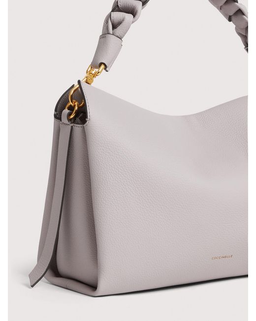 Coccinelle Natural Two-Sided Leather Shoulder Bag Boheme Medium