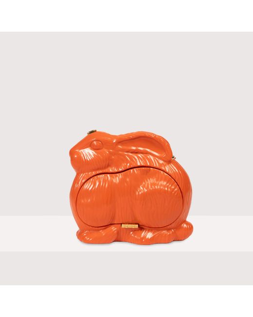 Borsa a tracolla in Plastica di recupero e Pelle con grana Rabbit Bag di Coccinelle in Orange