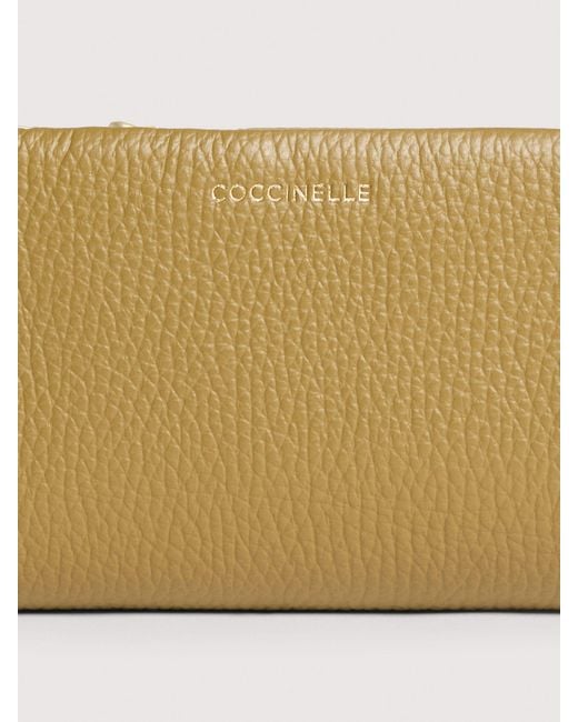 Coccinelle Natural Medium Grained Leather Wallet C-Me Large