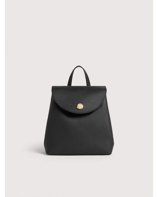 Coccinelle Black Grained Leather Backpack Nikla Mini