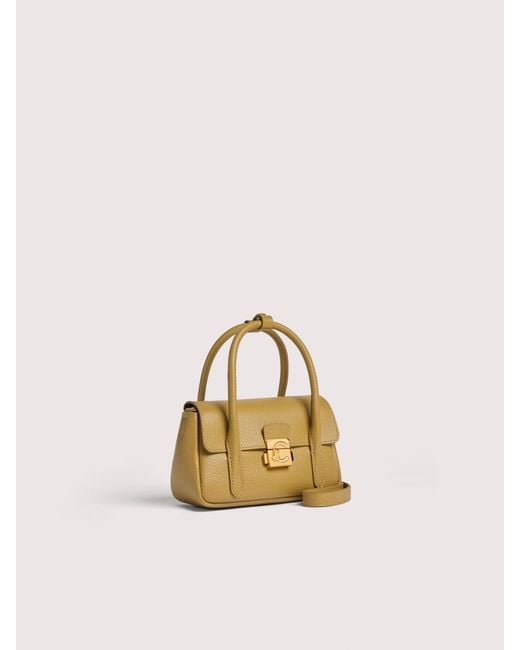 Coccinelle Natural Grained Leather Minibag C-Me Lock Mini