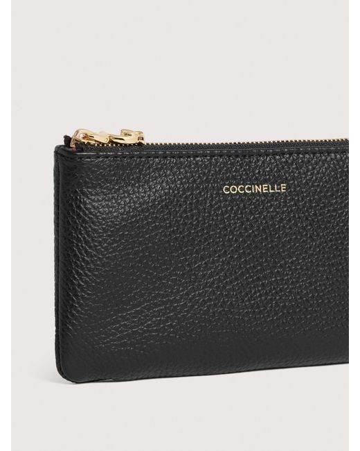 Coccinelle White Grained Leather Pouch C-Me Softy Small