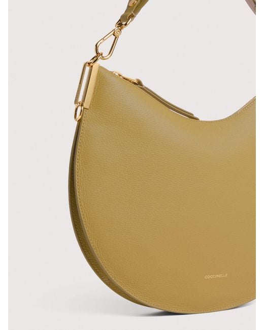 Coccinelle Natural Two-Sided Leather Shoulder Bag Sunup Medium