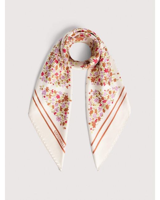Coccinelle Pink Silk Foulard Sakura Flowers