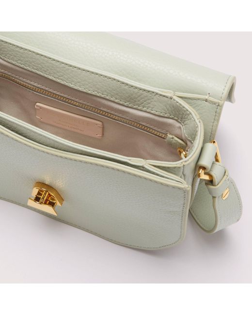Coccinelle White Grained Leather Crossbody Bag Dew Small