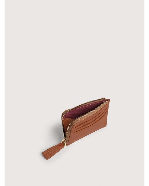 Coccinelle Multicolor Grainy Leather Card Holder Tassel Small
