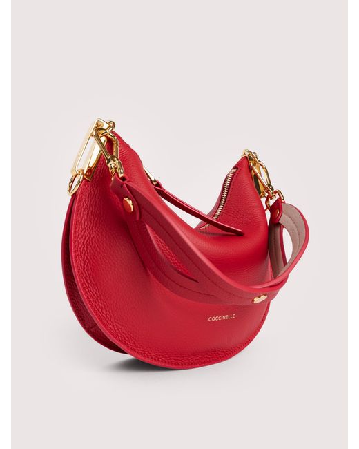 Coccinelle Pink Two-Sided Leather Shoulder Bag Sunup Small