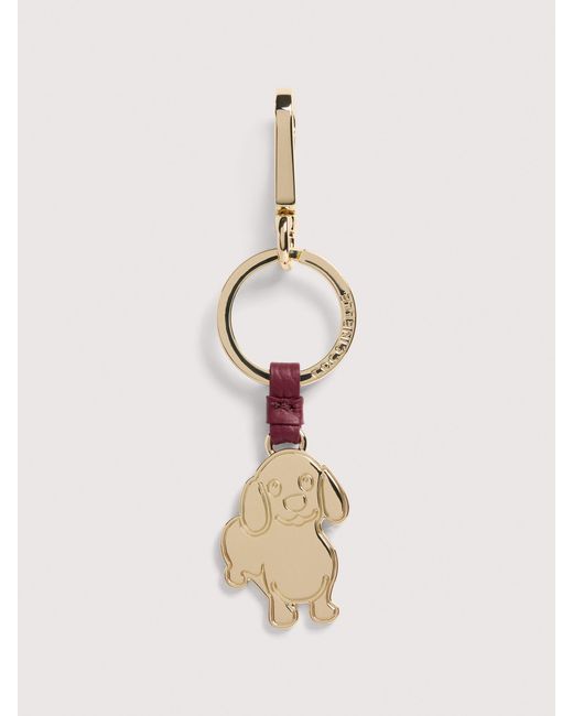 Coccinelle Natural Leather And Metal Key Ring Basic Metal Light