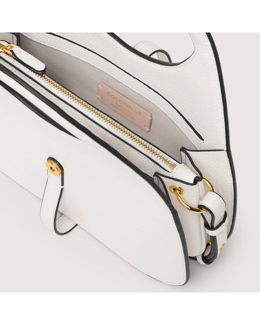 Coccinelle White Grained Leather Handbag Cosima Small