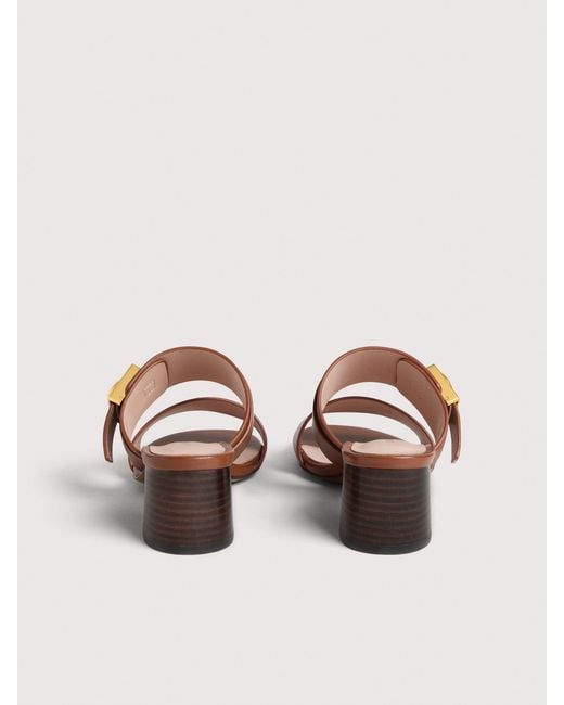 Coccinelle Brown Cowhide-Effect Smooth Leather Sandals C-Me Lock