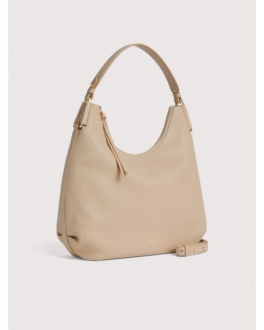 Coccinelle Natural Grained Leather Shoulder Bag Rebekka Medium