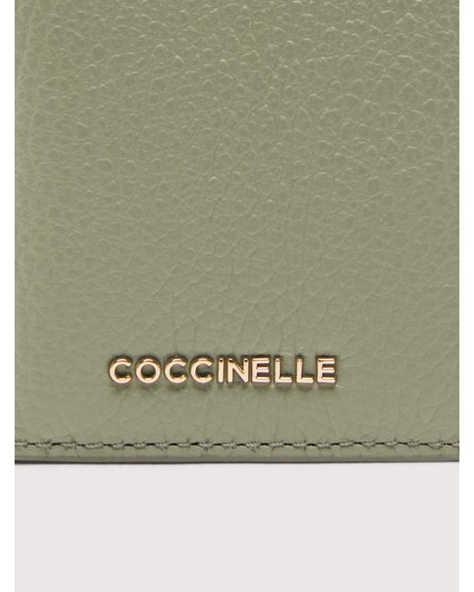 Coccinelle Multicolor Kartenetui Aus Genarbtem Leder Metallic Soft