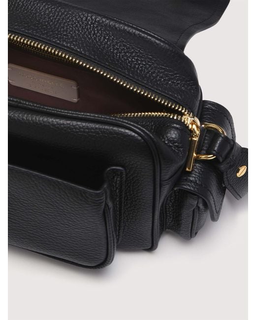 Coccinelle Black Umhängetasche Aus Genarbtem Leder Campus Small