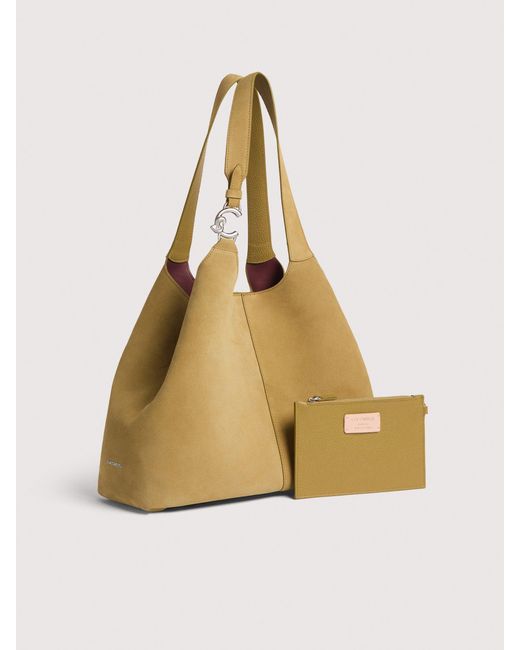 Coccinelle Natural Suede And Grained Leather Tote Bag C-Easy Large