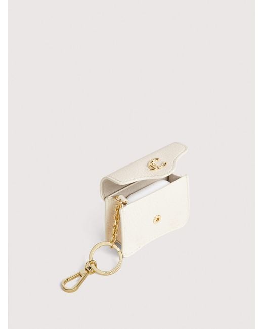 Coccinelle Natural Grained Leather Airpods Case C-Me