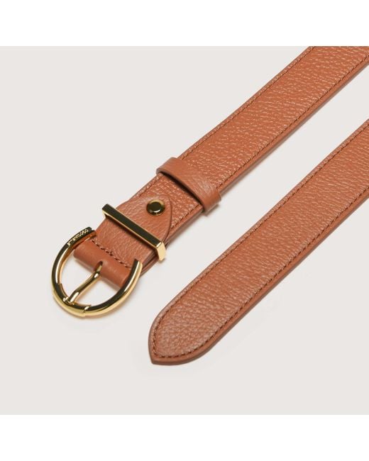 Coccinelle Brown Grained Leather Belt Beth