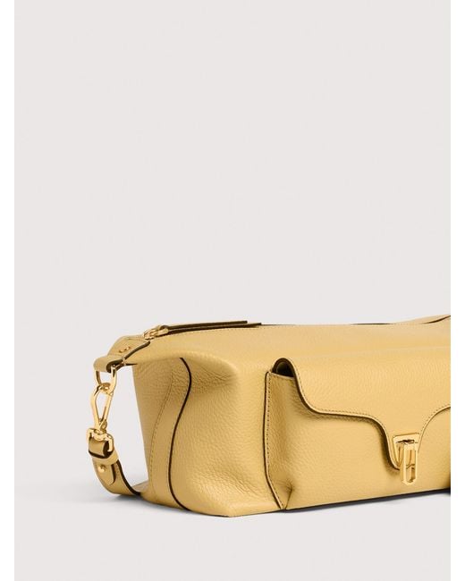 Coccinelle Natural Grained Leather Crossbody Bag Beat Generation Medium