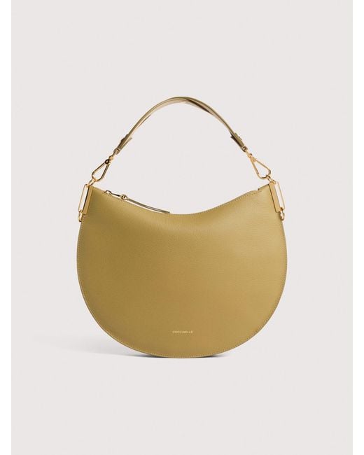 Coccinelle Natural Two-Sided Leather Shoulder Bag Sunup Medium