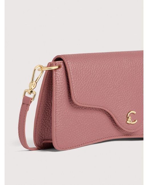 Coccinelle Pink Grained Leather Minibag C-Me Mini