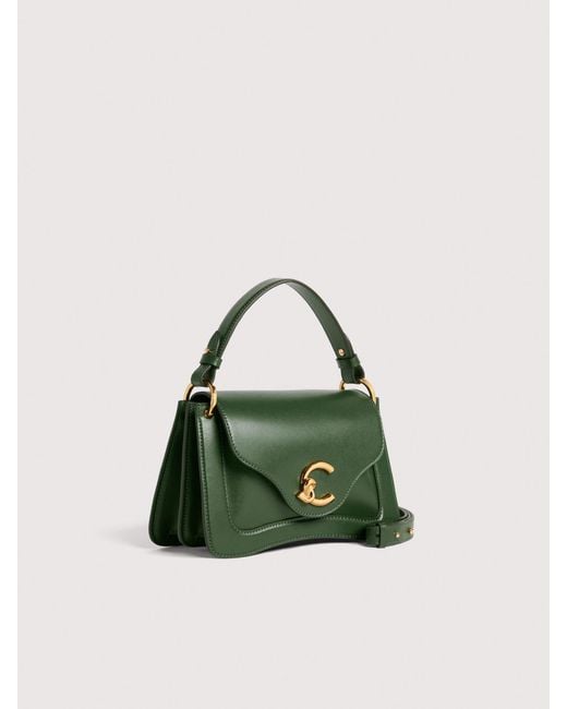 Coccinelle Green Smooth Calf Leather Handbag C-Me Small