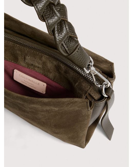 Coccinelle Metallic Suede And Grained Leather Handbag Boheme Small