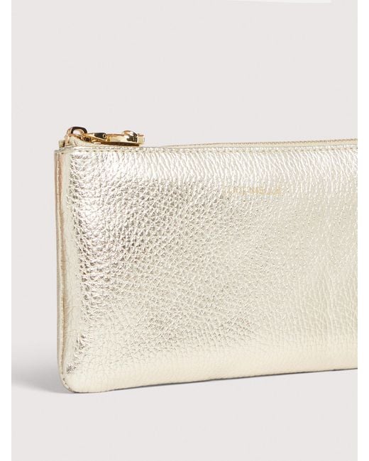 Coccinelle Natural Grained Leather Pouch C-Me Softy Small
