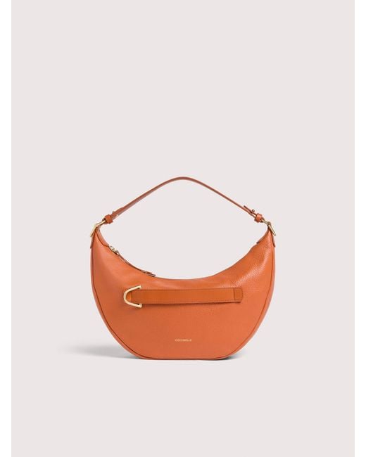 Coccinelle Pink Grained Leather Hobo Bag Paki Medium
