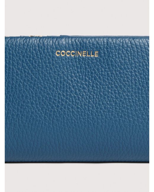 Coccinelle Blue Medium Grained Leather Wallet C-Me Large
