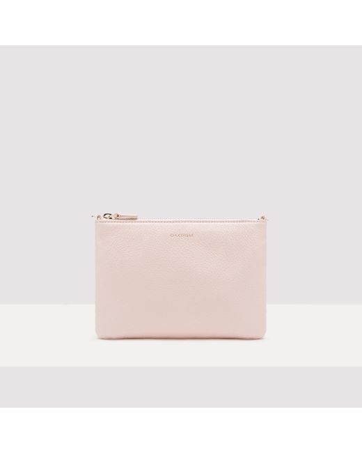 Coccinelle Pink Grained Leather Crossbody Bag Best Crossbody Small