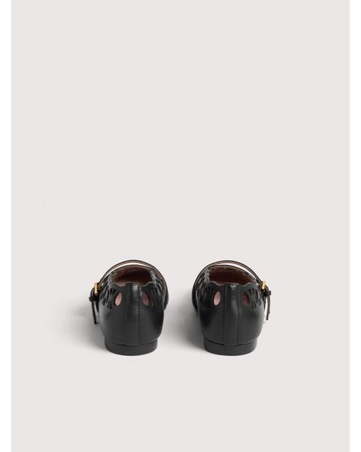 Coccinelle Black Smooth Leather Ballet Flats Risako