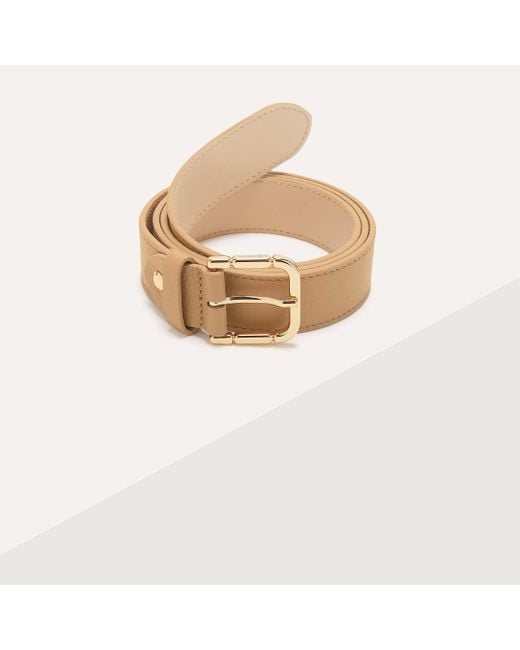 Coccinelle Natural Grained Leather Belt Yuna