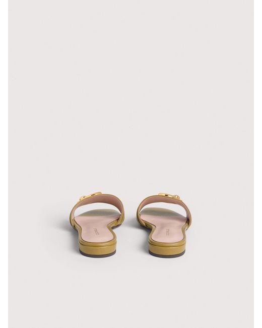 Coccinelle Natural Smooth Leather Low-Heeled Sandals C-Me Smooth