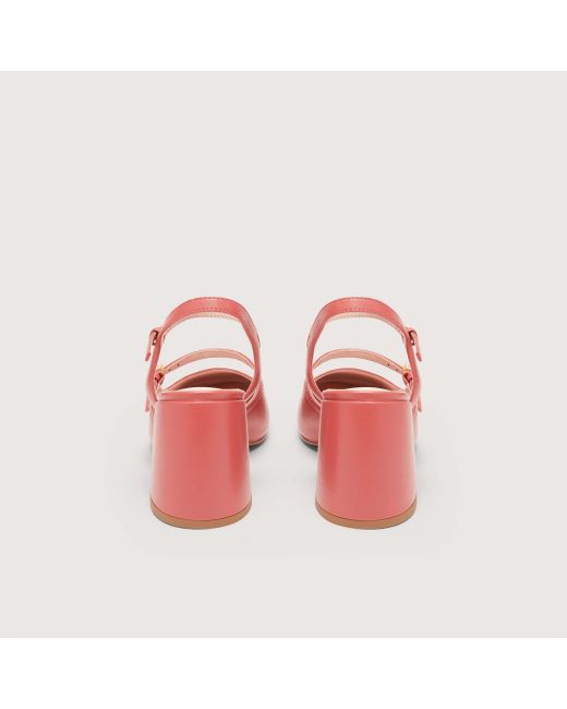 Coccinelle Pink Smooth Leather Heeled Sandals Magalù Smooth