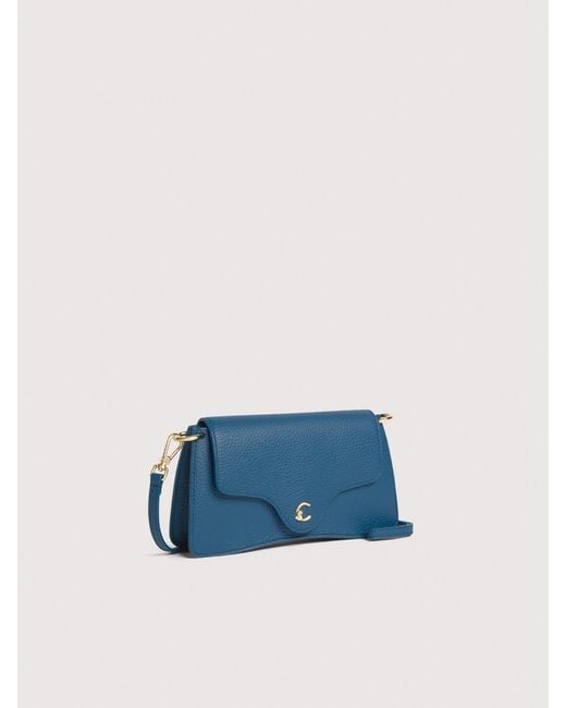 Coccinelle Blue Grained Leather Minibag C-Me Mini