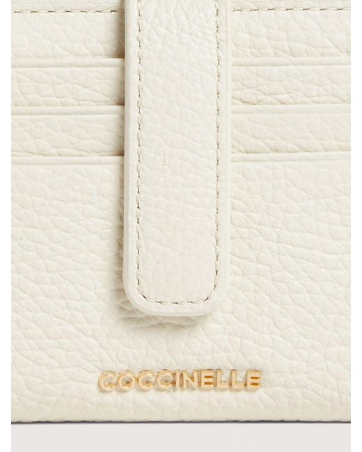 Coccinelle Natural Small Grained Leather Wallet Metallic Medium
