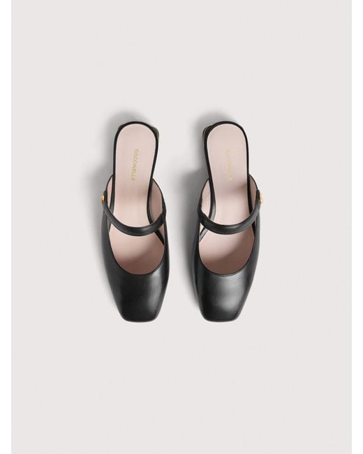 Coccinelle Black Smooth Leather Clogs C-Everyday
